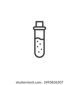 Test Tube line icon. linear style sign for mobile concept and web design. Test tube filled with liquid outline vector icon. Symbol, logo illustration. Vector graphics