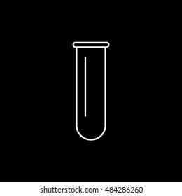 Test Tube Line Icon On Black Background