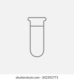 Test tube line icon for web, mobile and infographics. Vector dark grey icon isolated on light grey background.