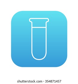 Icono de línea de tubo de prueba para web, móvil e infografía. Icono de blanco vector en el cuadrado de gradiente azul con esquinas redondeadas aisladas en fondo blanco.