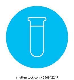 Icono de línea de tubo de prueba para web, móvil e infografía. Icono de blanco vector en el círculo azul claro aislado en fondo blanco.