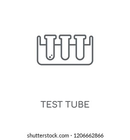 Test tube linear icon. Test tube concept stroke symbol design. Thin graphic elements vector illustration, outline pattern on a white background, eps 10.