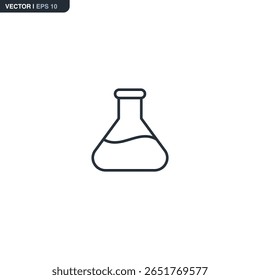 Test tube, linear style sign for mobile concept and web design. Symbol, logo illustration. Pixel perfect vector graphics