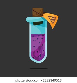 Test tube with liquid .