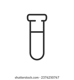 Test tube with liquid, linear icon. Line with editable stroke