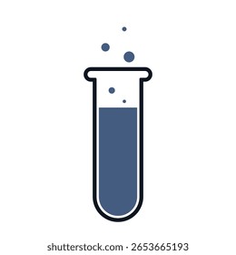 test tube with liquid, simple vector icon