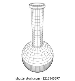 Test tube low poly wireframe mesh. Science and analyses. Vector abstract polygonal image line and point.