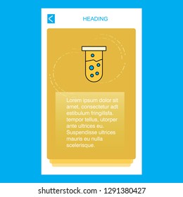 Test tube  mobile vertical banner design design. Vector