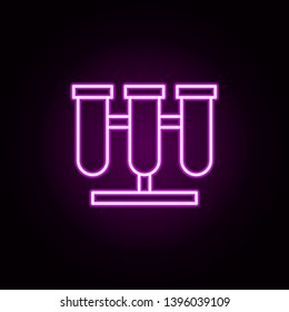 Test tube neon icon. Elements of medical set. Simple icon for websites, web design, mobile app, info graphics