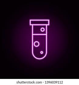 Test tube neon icon. Elements of medical set. Simple icon for websites, web design, mobile app, info graphics