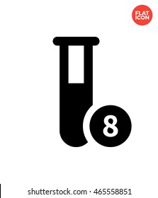 Test tube with number Icon Flat Style Isolated Vector Illustration