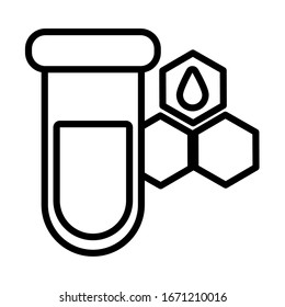 test tube with oil symbol , line style icon vector illustration design