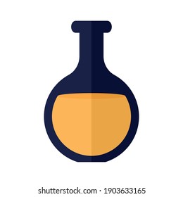 Reagenzglas mit orangefarbener Flüssigkeit im Inneren, Vektorgrafik-Design