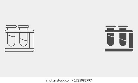Símbolo del tubo de ensayo y símbolo del icono del vector relleno