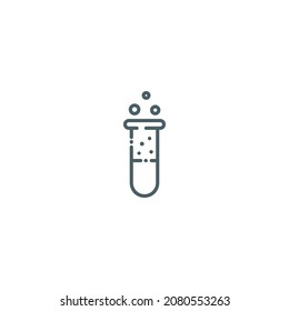 Test Tube Outline Icon - Science and Chemical Elements Icon Vector Illustration Isolated.