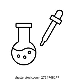 Icono de contorno de tubo de ensayo Ilustración vectorial
