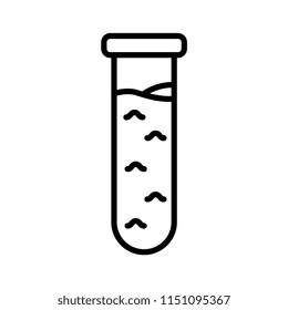 Test tube outline vector icon.