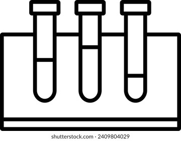 test tube Outline vector illustration icon