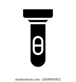 Test tube with pill icon. Concept of medicine, healthcare, and science.