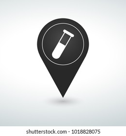 test tube pin Map pin icon