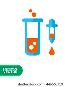 Test tube and pipette 