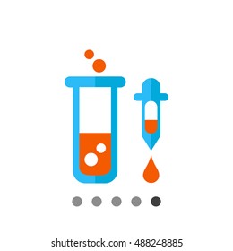 Test tube and pipette 