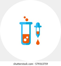 Test tube and pipette 