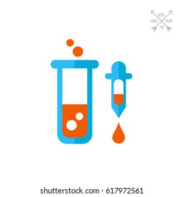 Test tube and pipette 