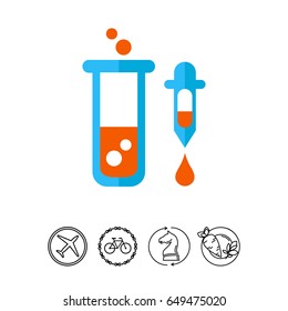 Test tube and pipette 