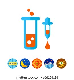 Test tube and pipette 