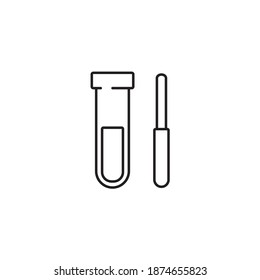 Test tube and pipette simple thin line icon vector illustration
