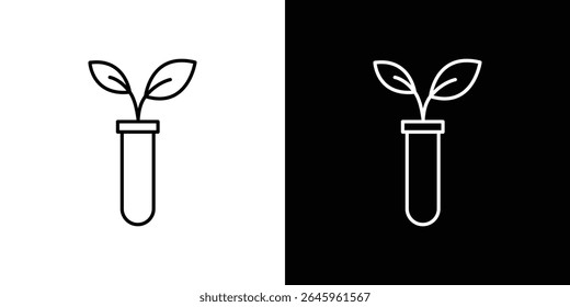 Tubo de teste com ícone de planta Vetor de logotipo de estilo plano. perfeito para projetos de IU