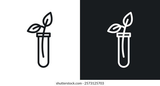 Test tube with plant icons set vectors on white background.