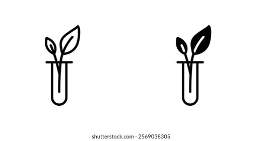 Test tube with plant icons vector graphic pack