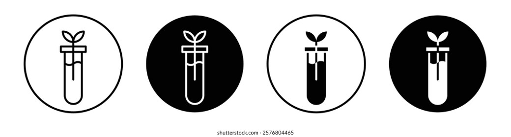 Test tube with plant icons vector pack for web designs