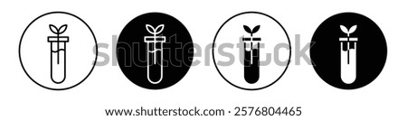 Test tube with plant icons vector pack for web designs