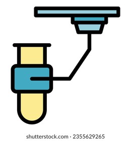 Test tube production icon outline vector. Glass factory. Raw sheet color flat