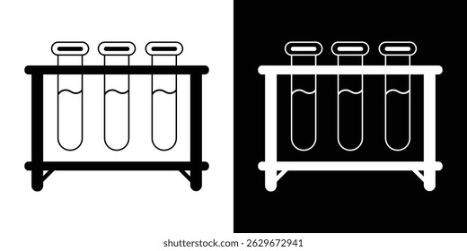 Test tube rack diagram. Laboratory equipment.
