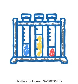 test tube rack doodle icon sketch vector. test tube rack sign. isolated symbol illustration