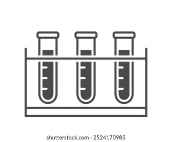 Icono del estante del tubo de ensayo. Elemento médico, químico y del diseño del laboratorio. Imagen aislada del Vector en estilo simple