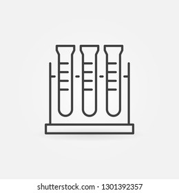 Test tube rack linear icon. Vector chemistry concept symbol in outline style