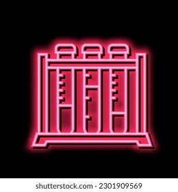 vector de señal de luz de neón de la cremallera del tubo de ensayo. ilustración de cremallera de tubo de ensayo