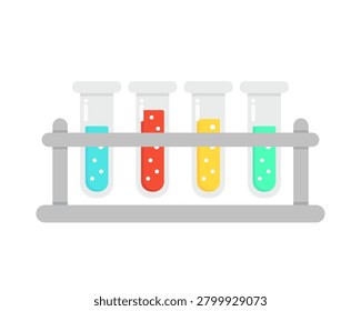 Test tube rack. Science, experiment, research, laboratory concepts. Flat vector design isolated illustration.