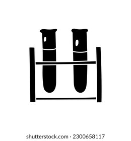 Test tube rack silhouette vector illustration. Isolated on white background