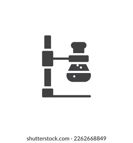Test tube rack vector icon. filled flat sign for mobile concept and web design. Laboratory flask holder glyph icon. Symbol, logo illustration. Vector graphics