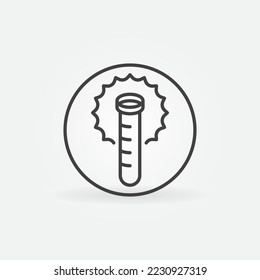 Test Tube Reaction in Circle vector Laboratory glass concept linear icon or logo element