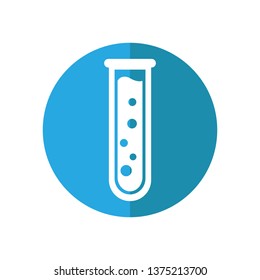 Test tube with reaction vector icon,medical test test tube icon.