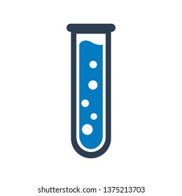 Test tube with reaction vector icon,medical test test tube icon.