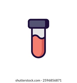 Test tube with red liquid icon Vector