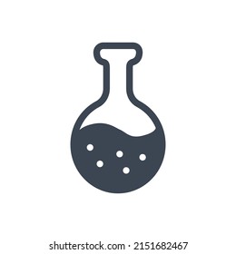 Test tube related vector glyph icon. Test tube sign. Isolated on white background. Editable vector illustration